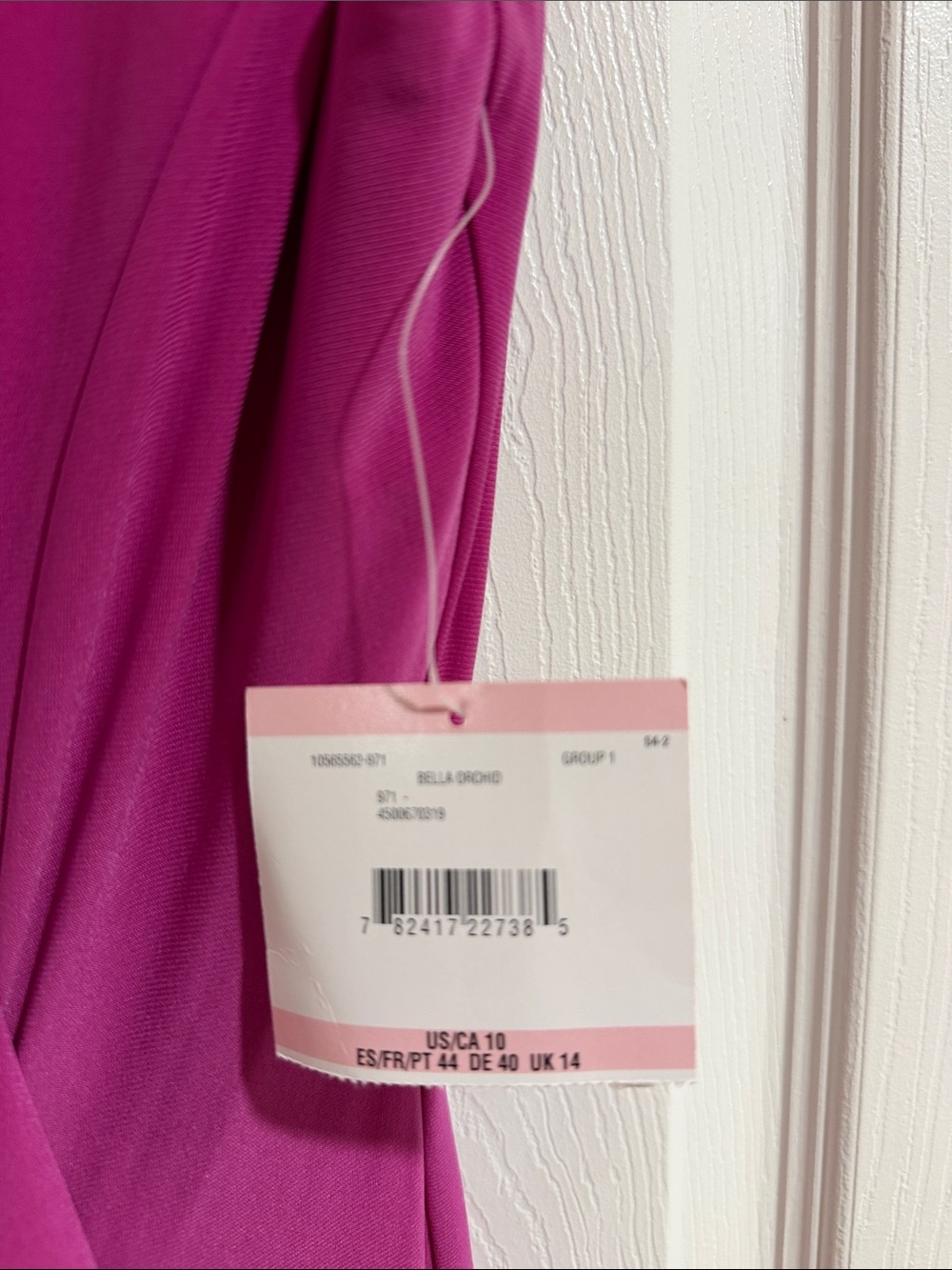 Kasper Magenta Faux Wrap Cascade Ruffle Sheath Dress Size 10 NWT Wedding Guest - Picture 5 of 7